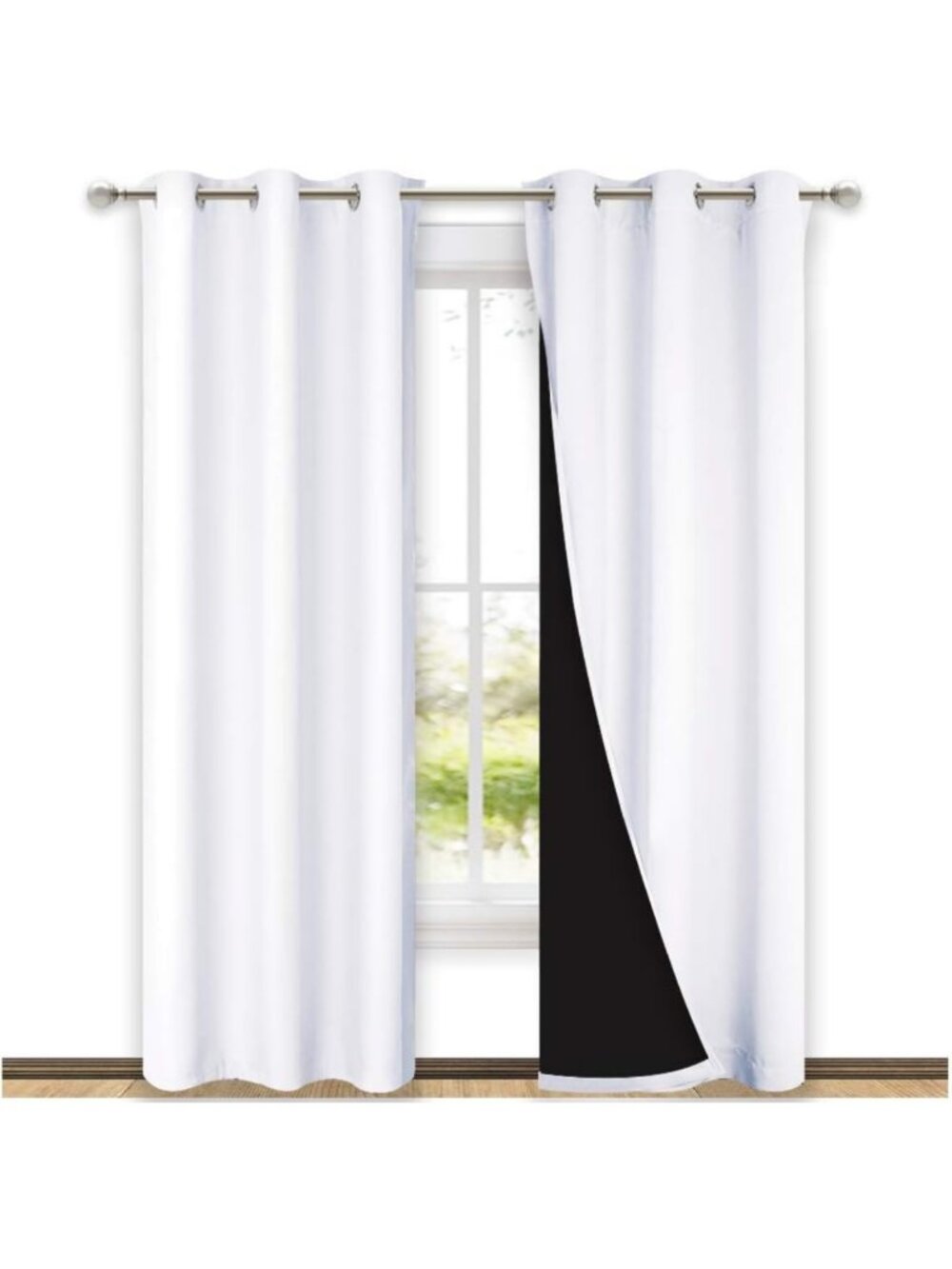 Pure White Blackout Curtains for Nursery - 42x84 Inches, 2 Panels, Room